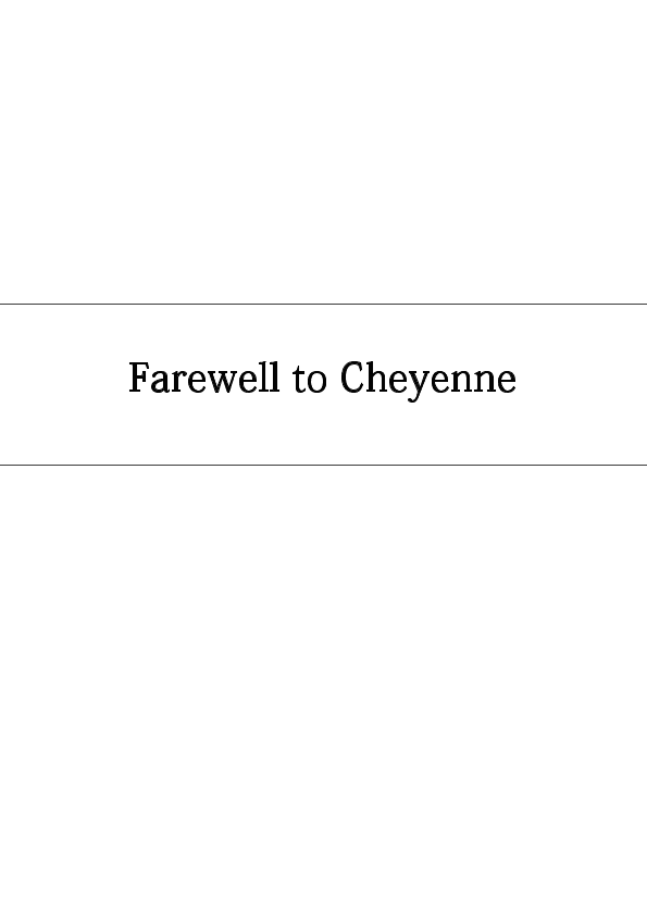 Farewell To Cheyenne (arr. Jack Capstaff)
