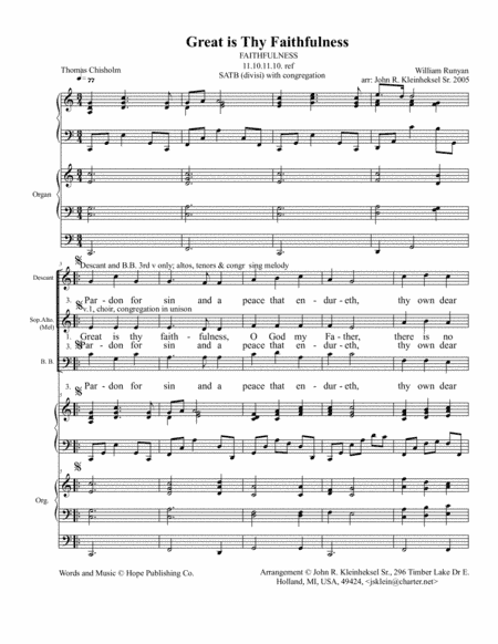 How Great Is Your Faithfulness (arr. John Kleinheksel)