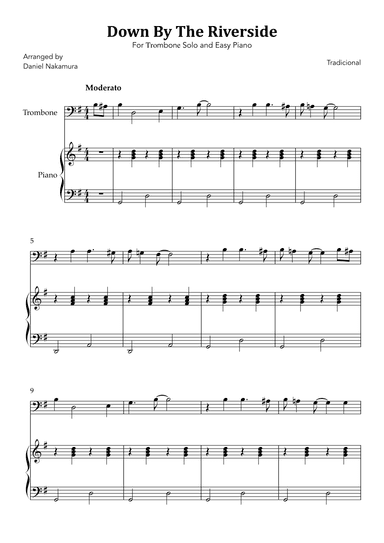 Down By The Riverside (For Trombone Solo and Easy Piano) (arr. Daniel Nakamura)