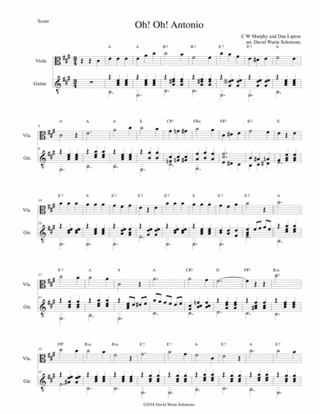 Oh! Oh! Antonio for viola and guitar (arr. David Warin Solomons)