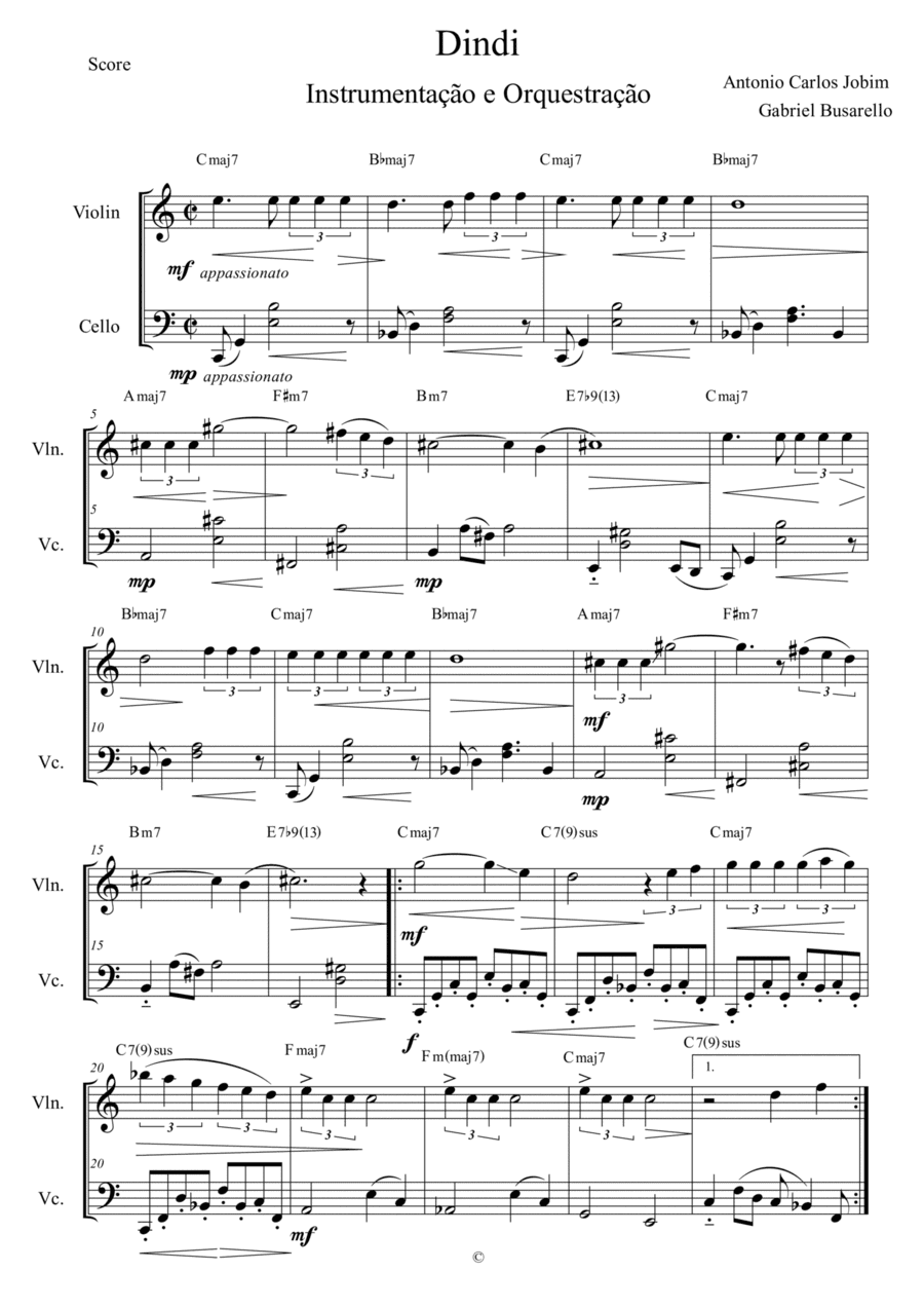 Dindi (arr. Gabriel Busarello)