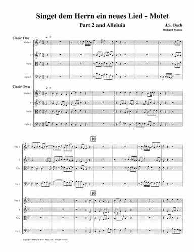 Singet dem Herrn ein neues Lied Motet – Part 2 & Alleluia by J.S. Bach (Double String Octet) (arr. Richard Byrnes)