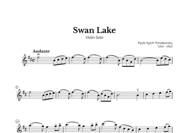 Swan Lake for Violin Solo (arr. Marcos Soares)