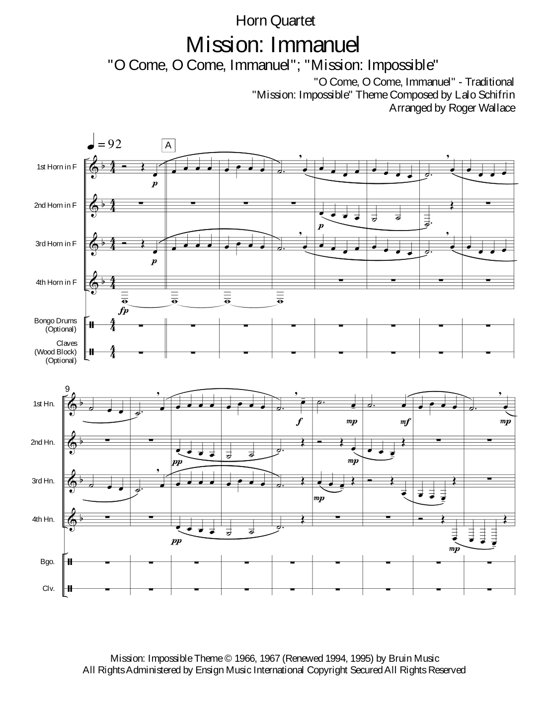 Mission: Impossible Theme  from the Paramount Television Series MISSION: IMPOSSIBLE (arr. Roger Wallace)