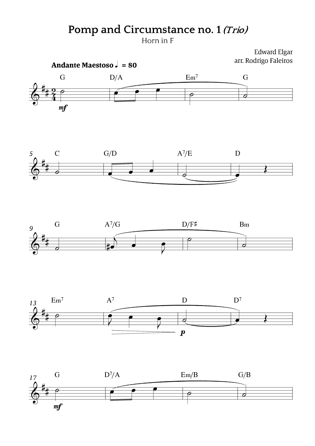 Pomp and Circumstance no. 1 (Trio) (arr. Rodrigo Faleiros)