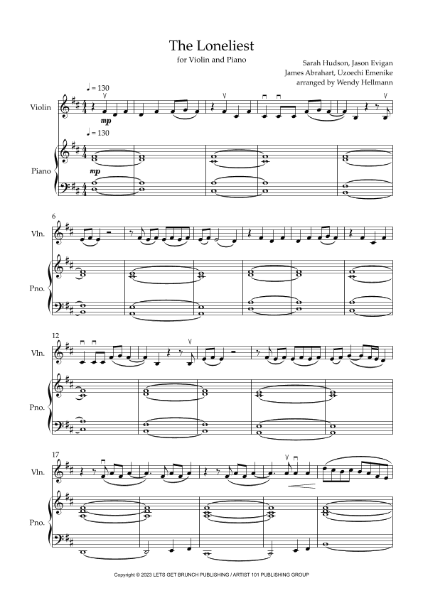 The Loneliest (arr. Wendy Hellmann)