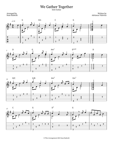 We Gather Together (arr. Sean Radecki)