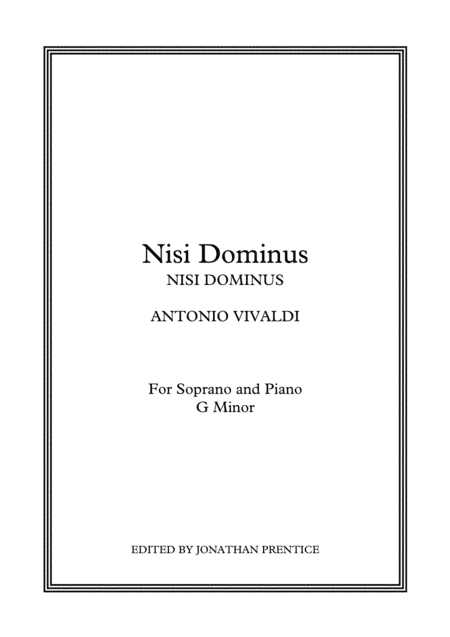 Nisi Dominus (1st Mvmt) - Nisi Dominus (G Minor) (arr. Jonathan Prentice)