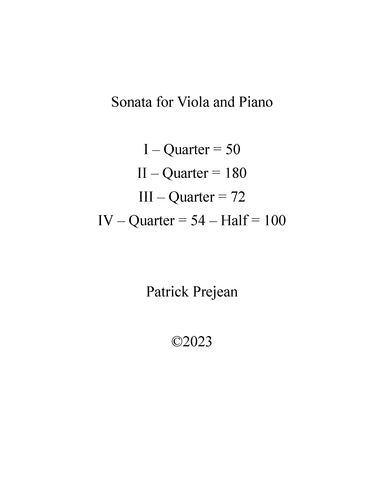 Sonata for Viola and Piano