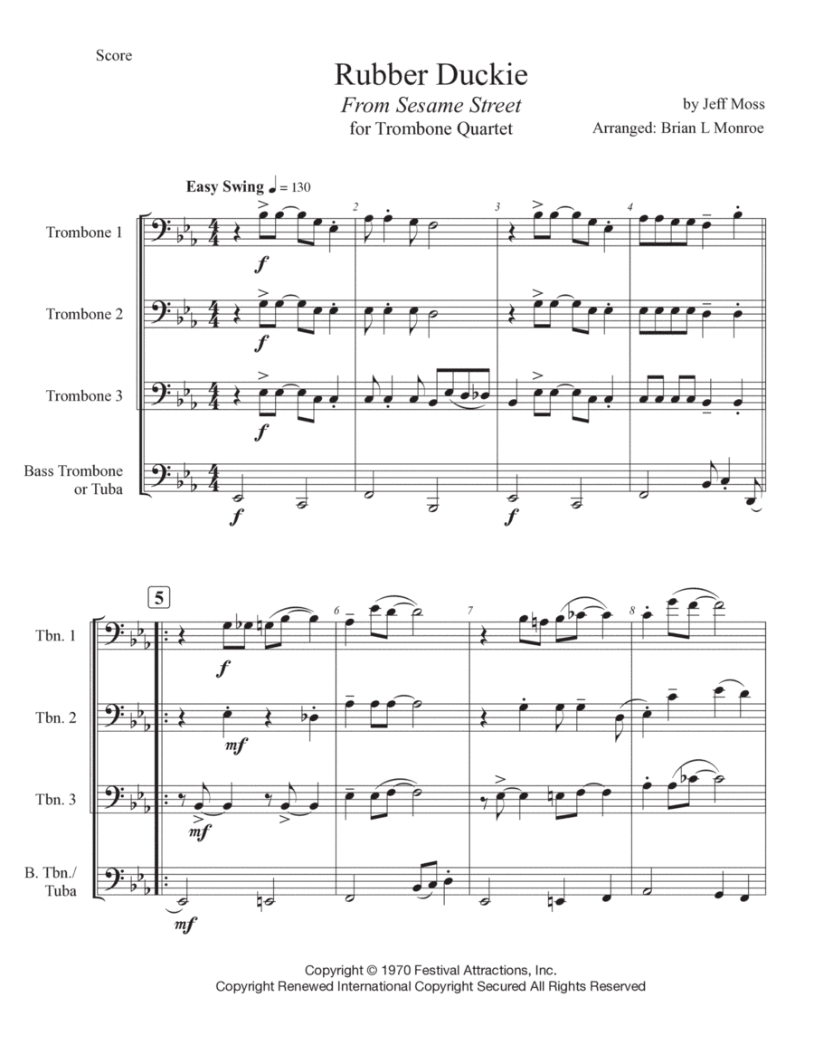 Rubber Duckie (arr. Brian Monroe)