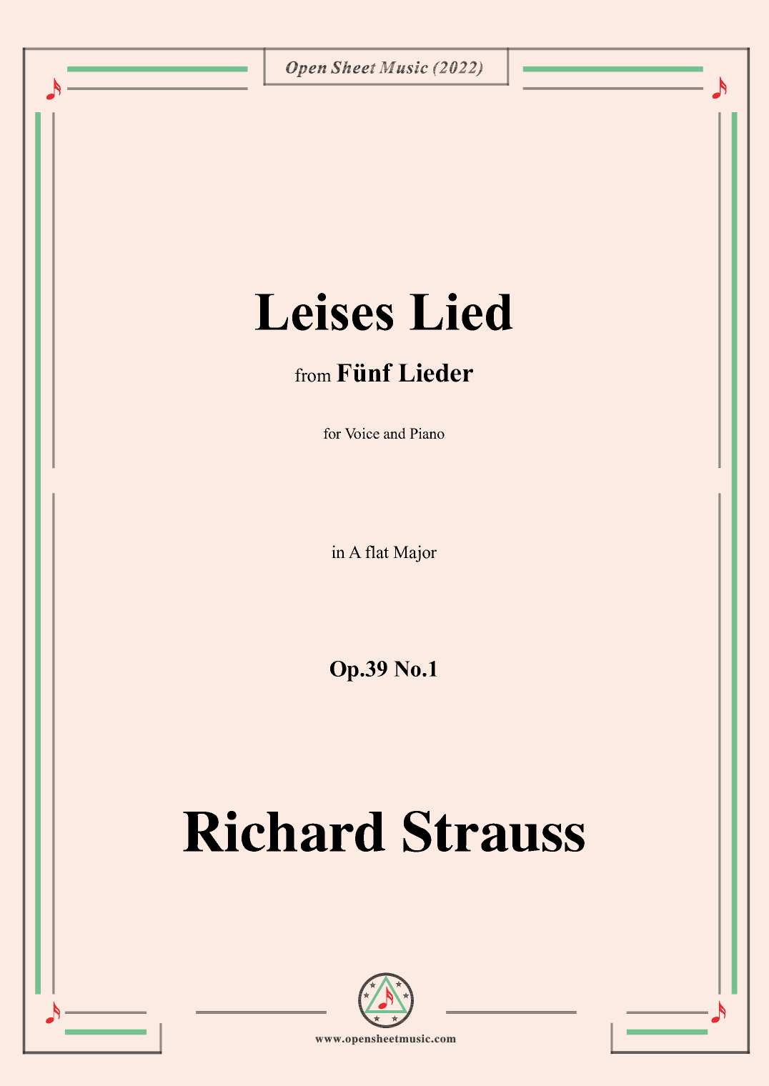 Richard Strauss-Leises Lied,in A flat Major (arr. OSM Press)