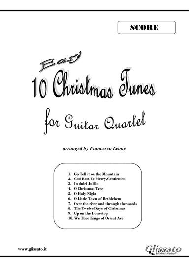 10 Easy Christmas Tunes - Guitar Quartet (score ) (arr. Francesco Leone)