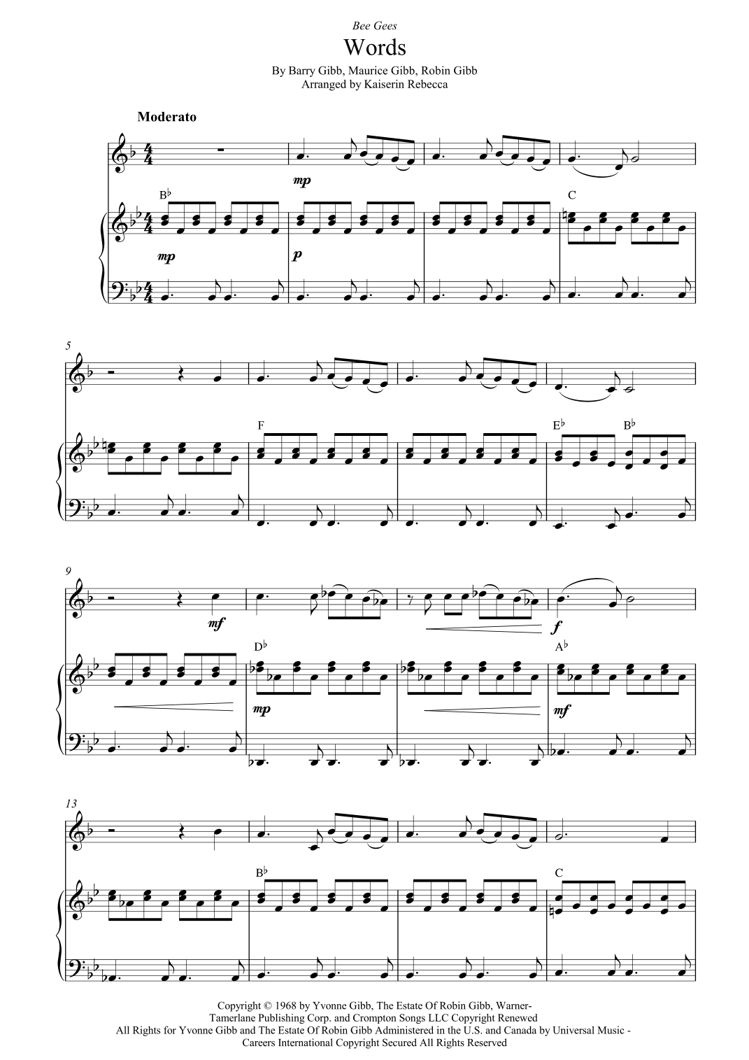Words (arr. Kaiserin Rebecca)