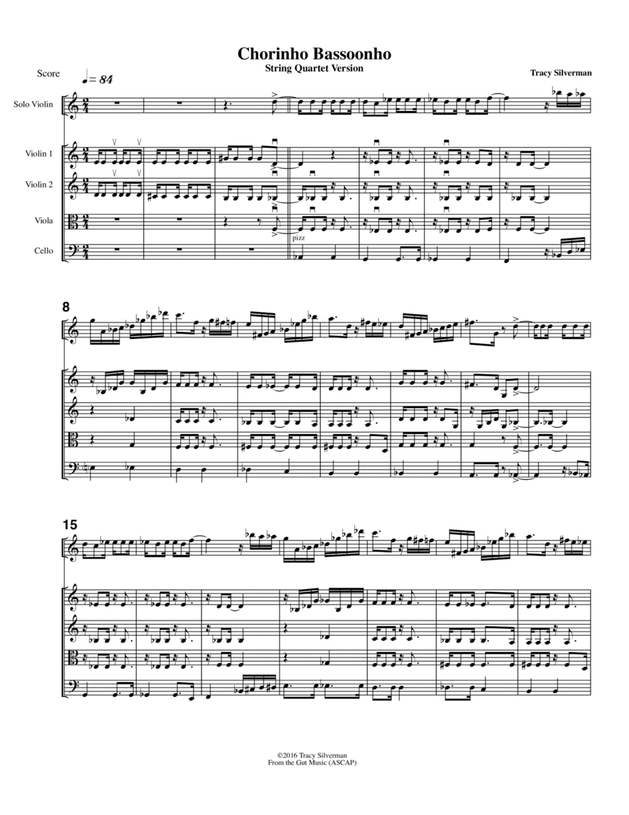 Chorinho Bassoonho - String Quartet plus Solo Violin