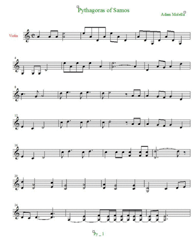 Pythagoras : ancient GREEK variations for Solo Violin