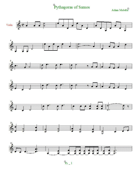 Pythagoras : ancient GREEK variations for Solo Violin