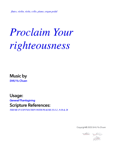 Proclaim Your righteousness