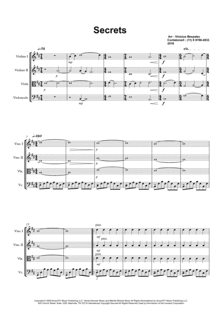 Secrets (arr. Vinicius Bespalec)