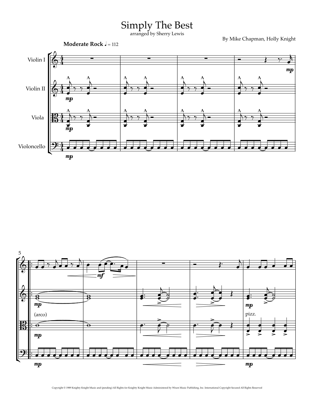 The Best (simply The Best) (arr. Sherry Lewis)