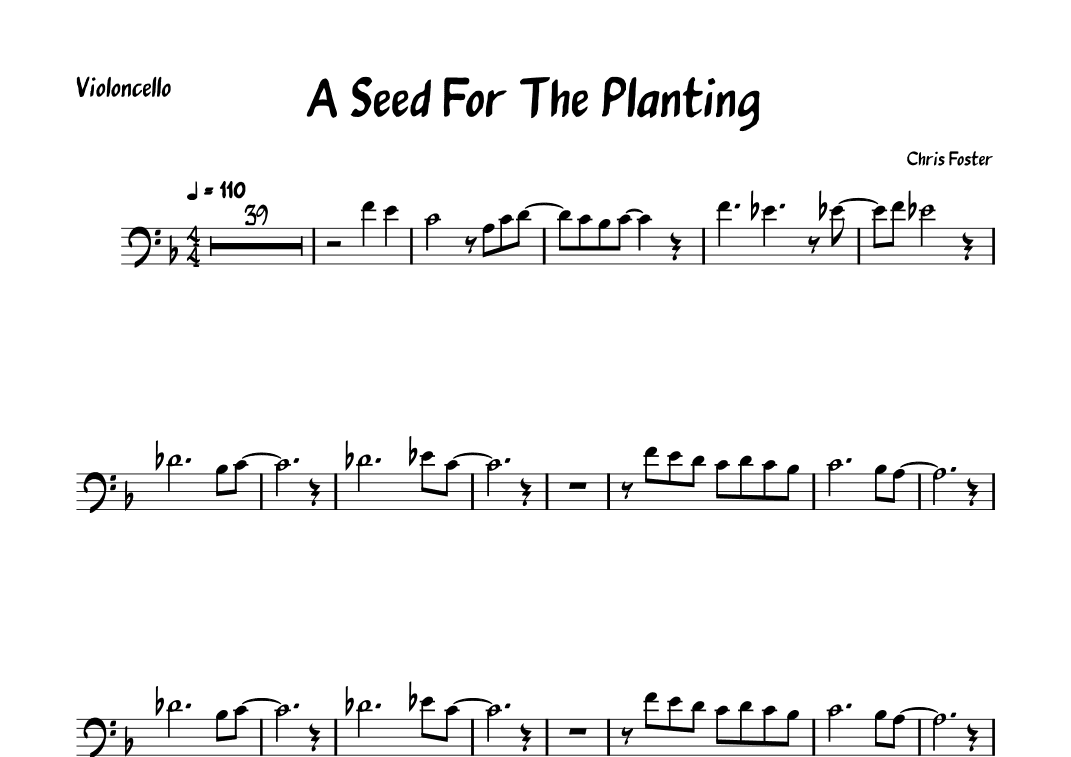 A Seed For The Planting - Cello Part