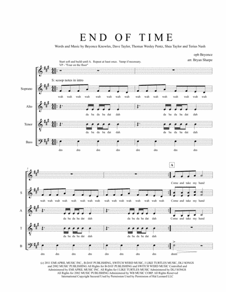 End Of Time (arr. Bryan Sharpe)