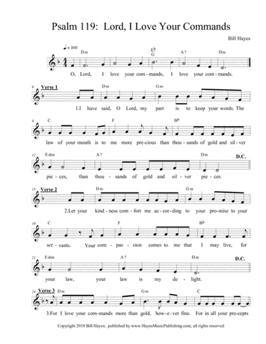 Psalm 119: LORD I LOVE YOUR COMMANDS