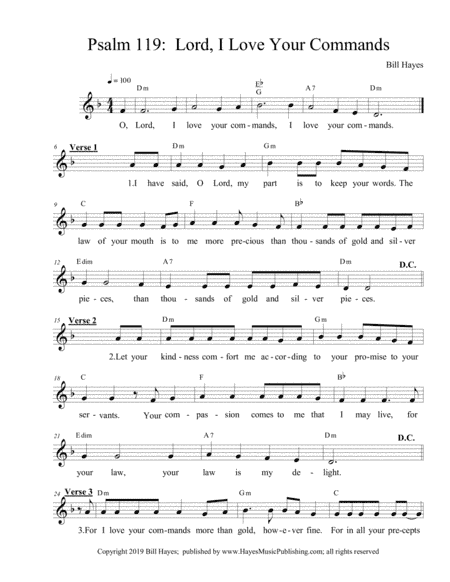 Psalm 119: LORD I LOVE YOUR COMMANDS