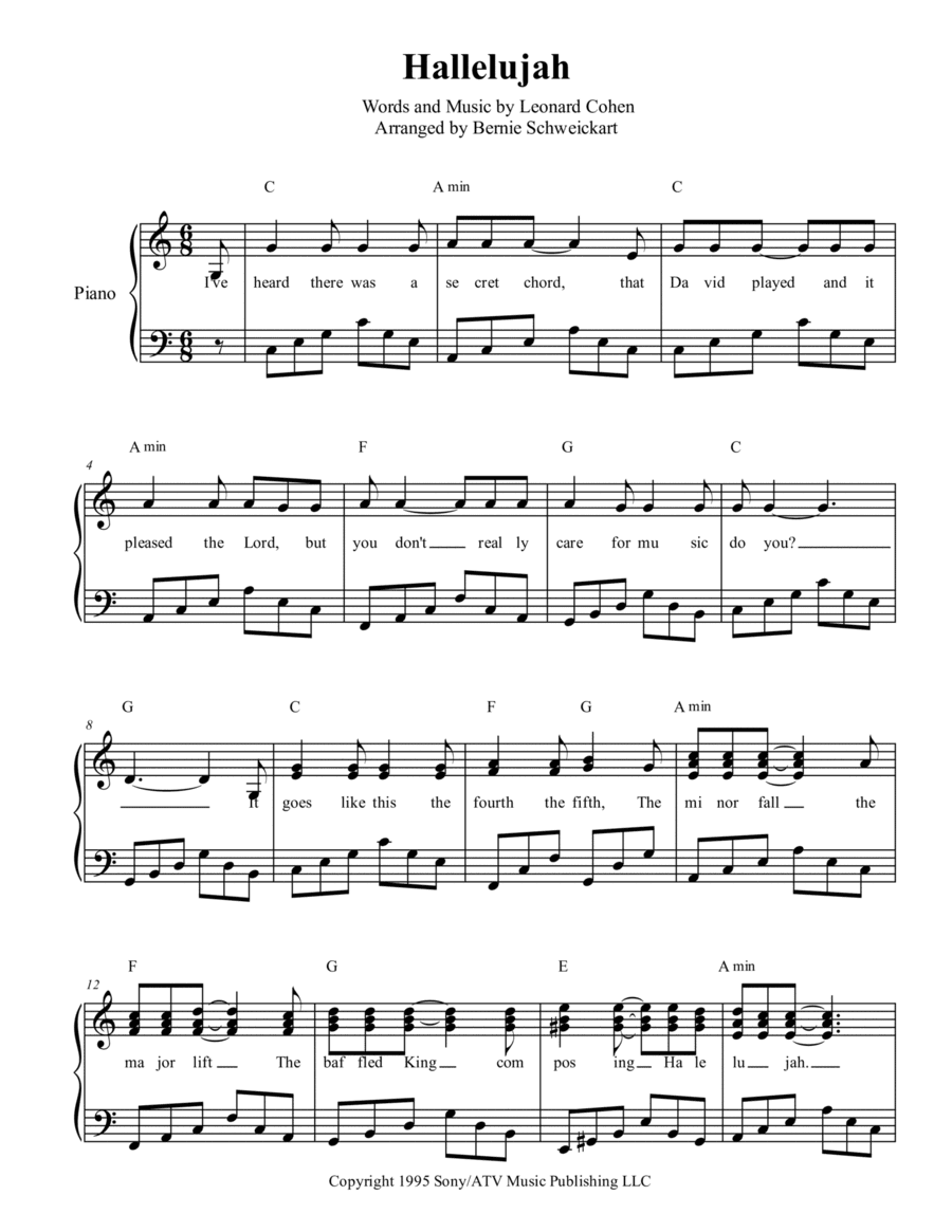 Hallelujah (arr. Bernie Schweickart)