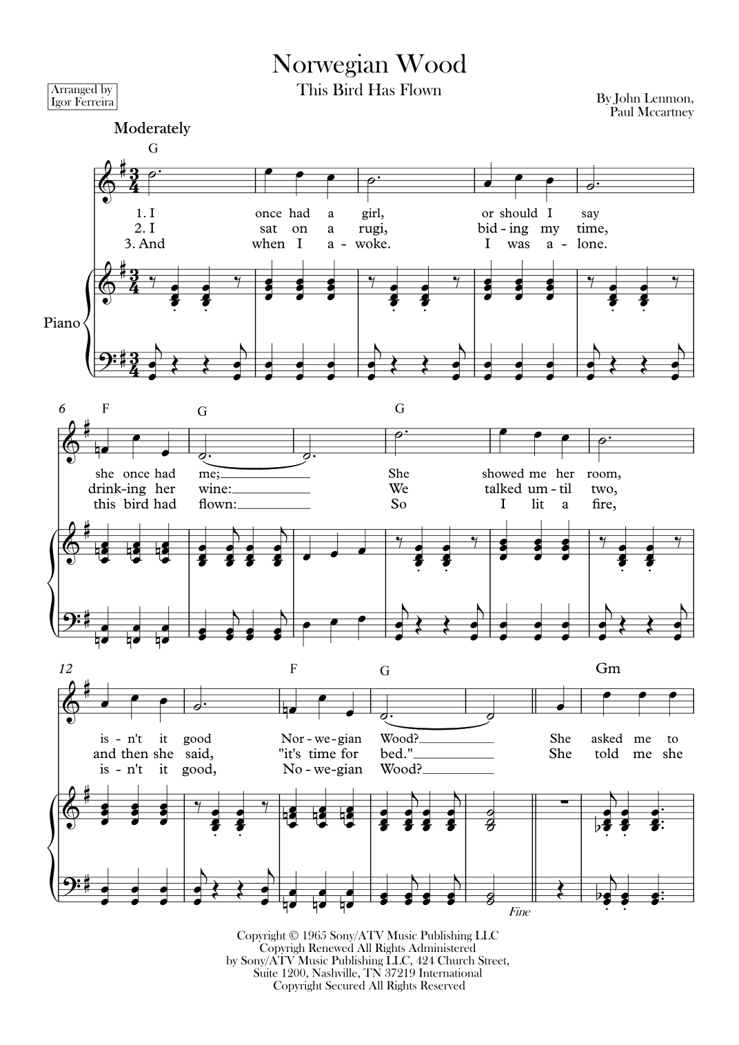 Norwegian Wood (this Bird Has Flown) (arr. Igor Ferreira)