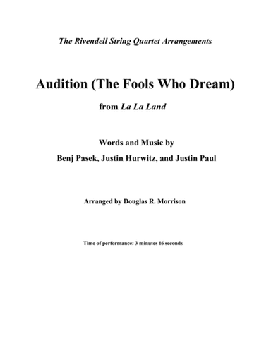 Audition (the Fools Who Dream) (arr. Douglas R. Morrison)