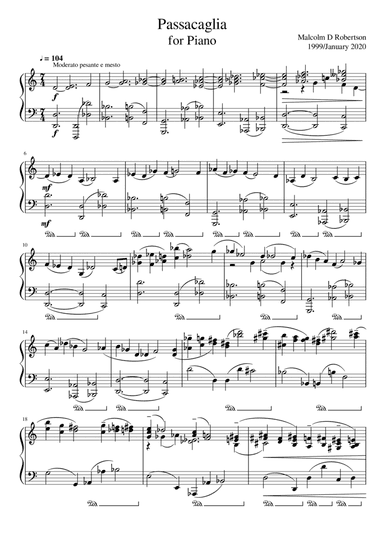 Passacaglia for solo piano