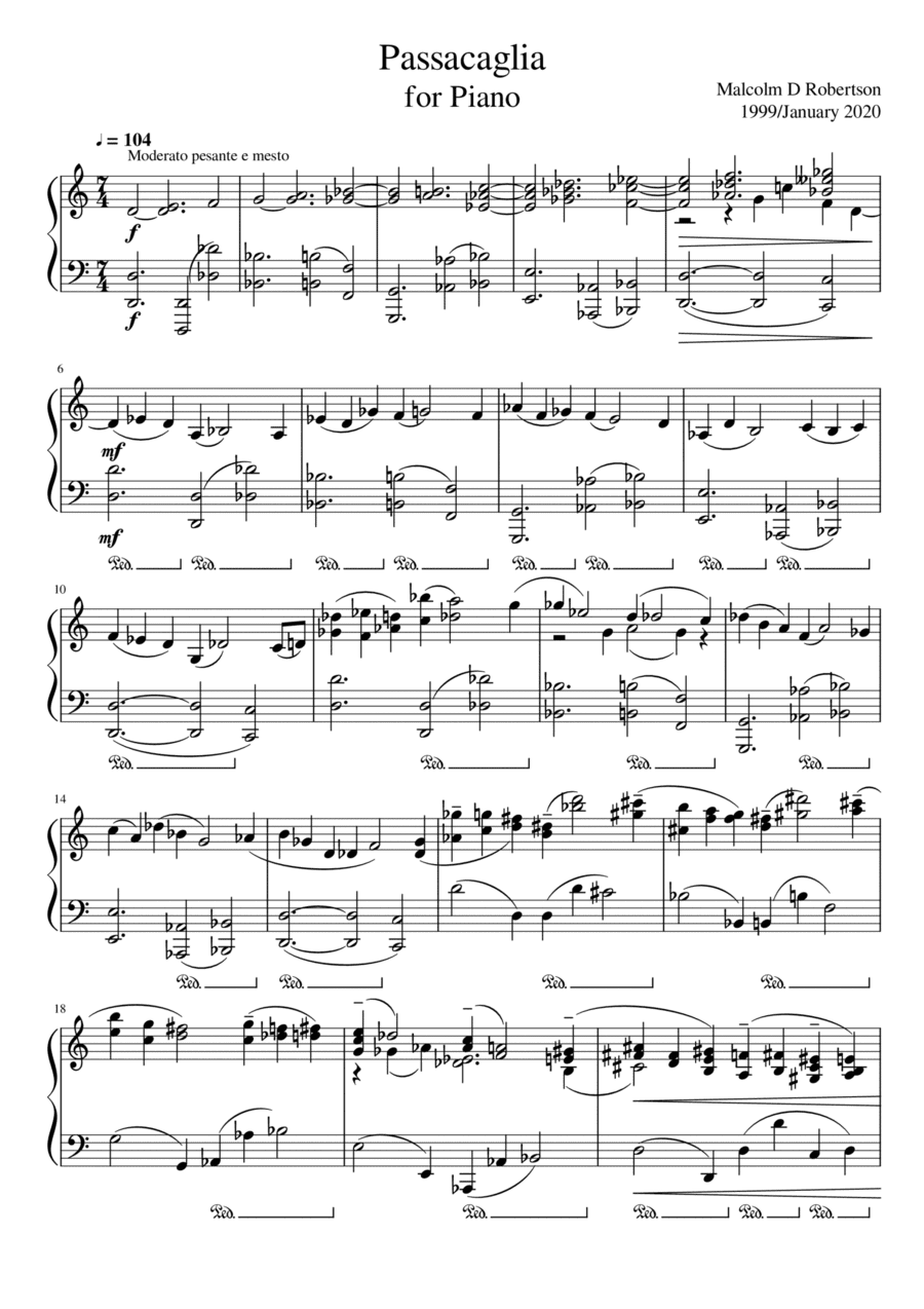 Passacaglia for solo piano