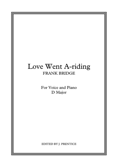 Love Went A-riding (D Major) (arr. Jonathan Prentice)