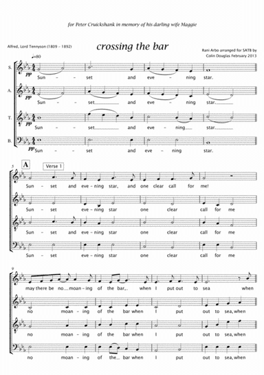 Crossing The Bar (arr. Colin Douglas)