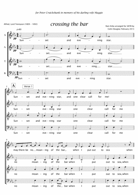 Crossing The Bar (arr. Colin Douglas)