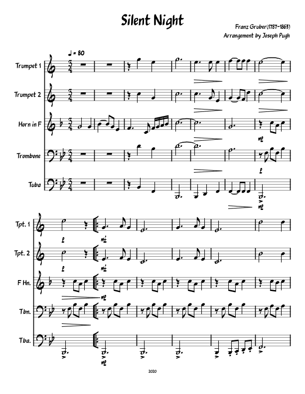 Silent Night (Brass Quintet) (arr. Joseph Pugh)