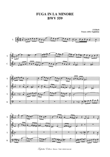 FUGA IN A MIN. - BWV 559 - J.S.Bach - Arr. for SATB Choir in vocalization (arr. R.Tagliabue)