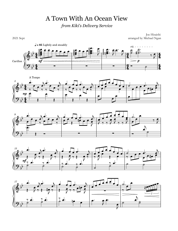 Kiki's Delivery Service (on A Clear Day) (arr. Michael Ngan)