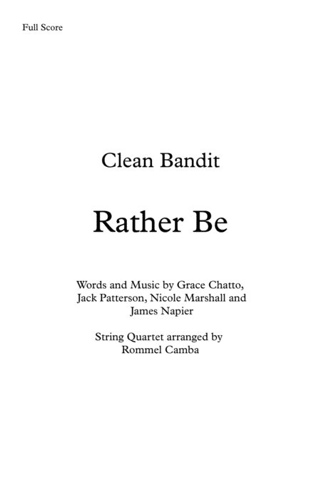 Rather Be (arr. Rommel Camba)