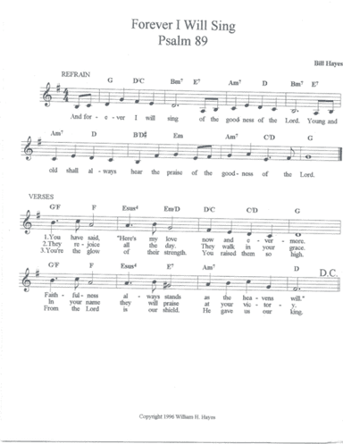 Forever I Will Sing:  Psalm 89 (song)