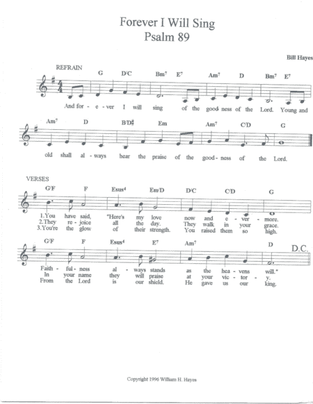 Forever I Will Sing:  Psalm 89 (song)