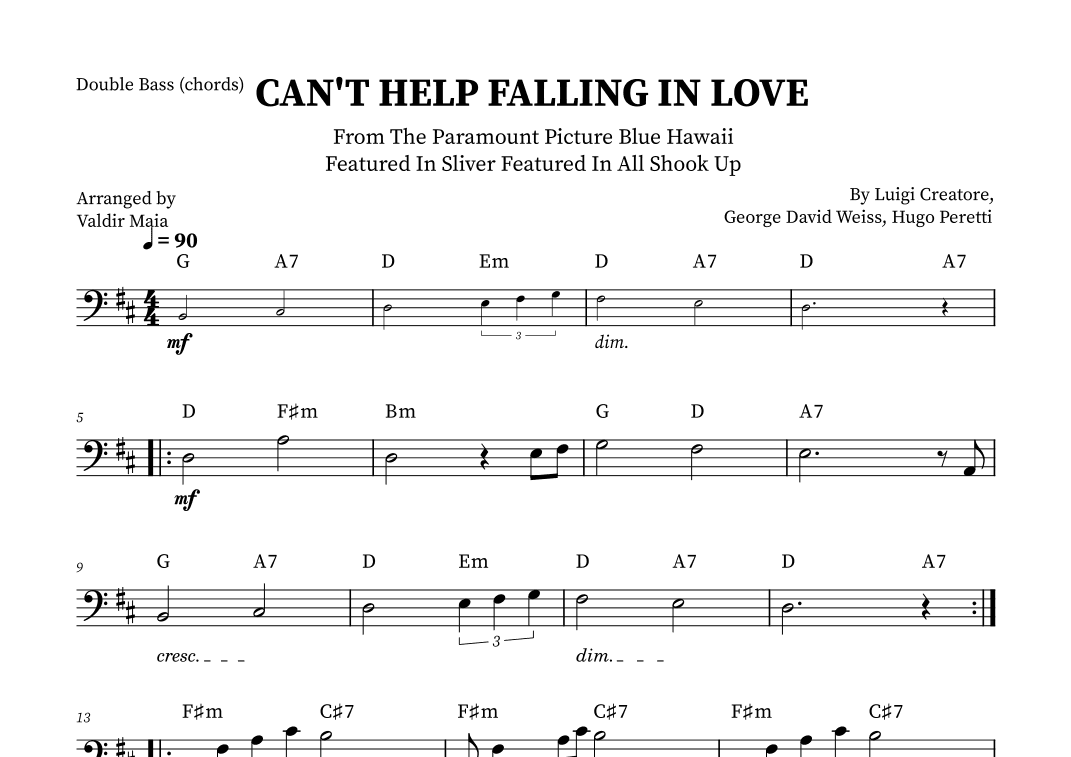 Can't Help Falling In Love (arr. Valdir Maia)