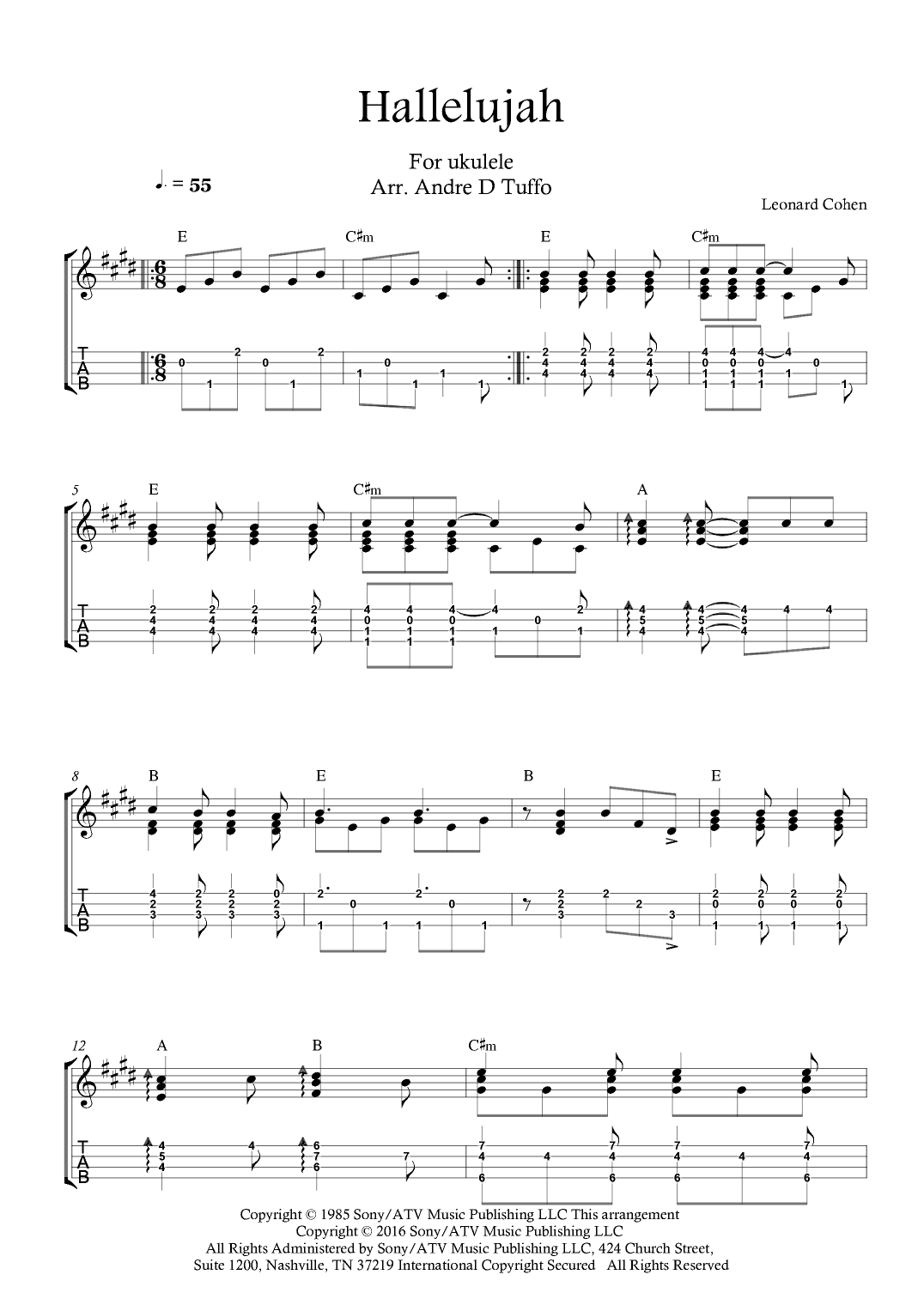 Hallelujah (arr. Andre D Tuffo)