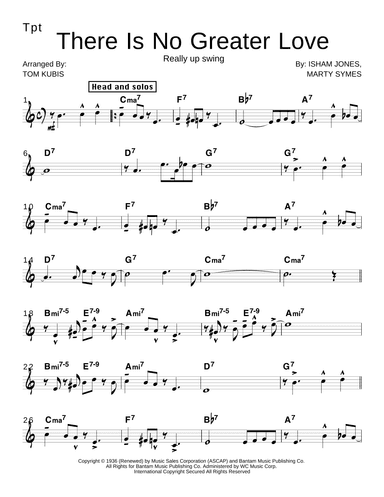 (there Is) No Greater Love (arr. Tom Kubis)