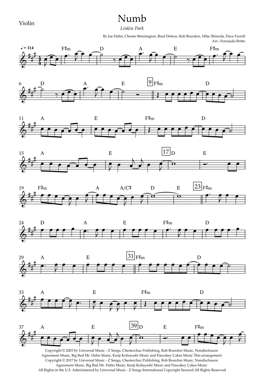 Numb (arr. Fernando Britto)