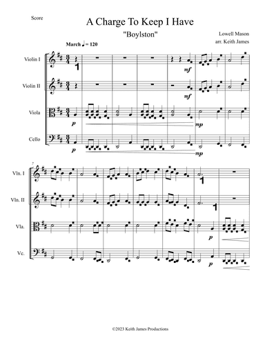A Charge To Keep I Have II (String Quartet) (arr. Keith James)