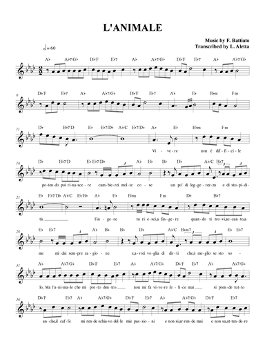 L'animale (arr. Luca Aletta)