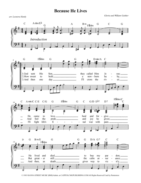 Because He Lives (arr. Leonora Hardy)