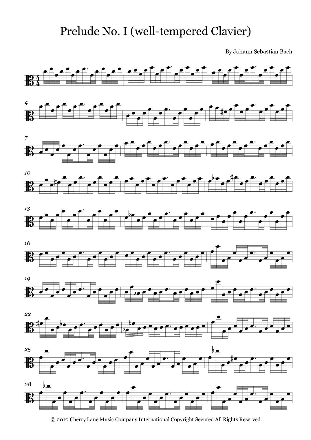 Prelude No. I (well-tempered Clavier) (arr. Fernanda Moura)