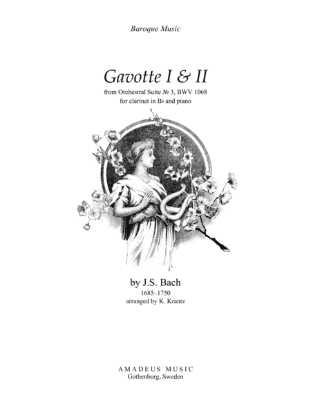 Gavotte 1 & 2 BWV 1068 for clarinet in Bb and piano (arr. Klas Krantz)